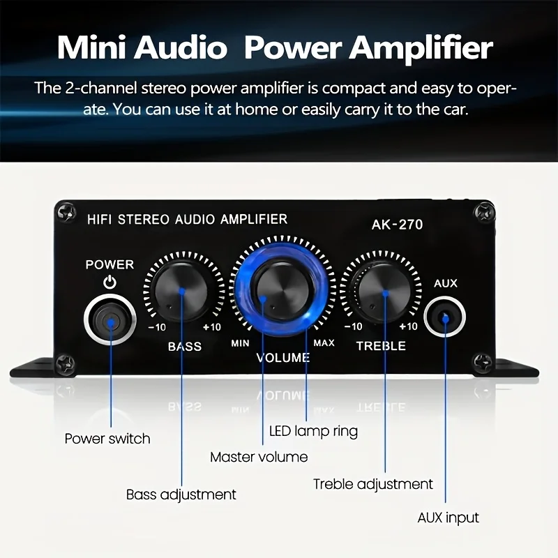 AK-270 400W Mini Power Amplifi - огляд і ціна Audio Home Cinema